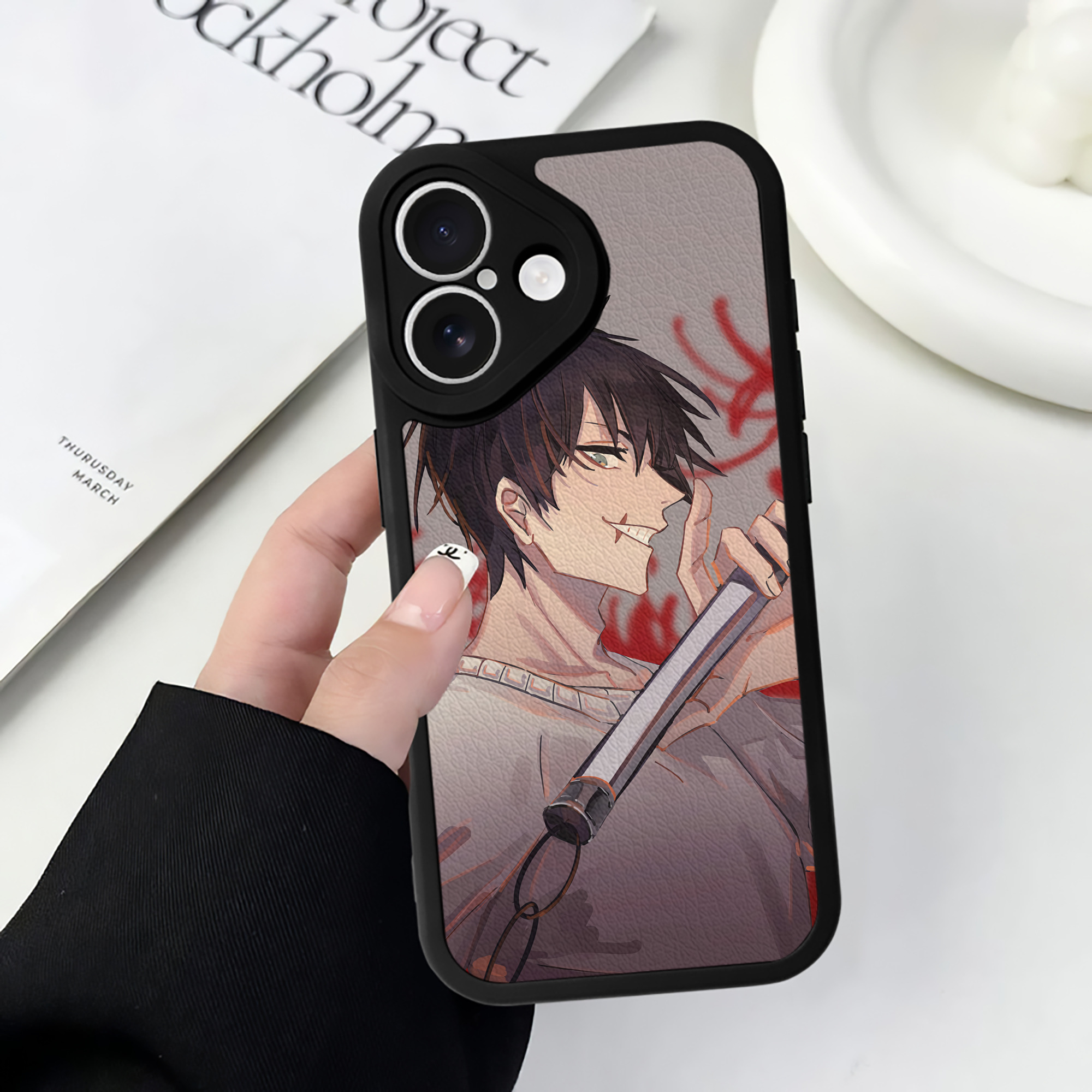 （画像用） 呪術廻戦 Jujutsu Kaisen 【iPhone 16シリーズ対応】シリコンスマホケース（レザー調） 材質：シリコン
